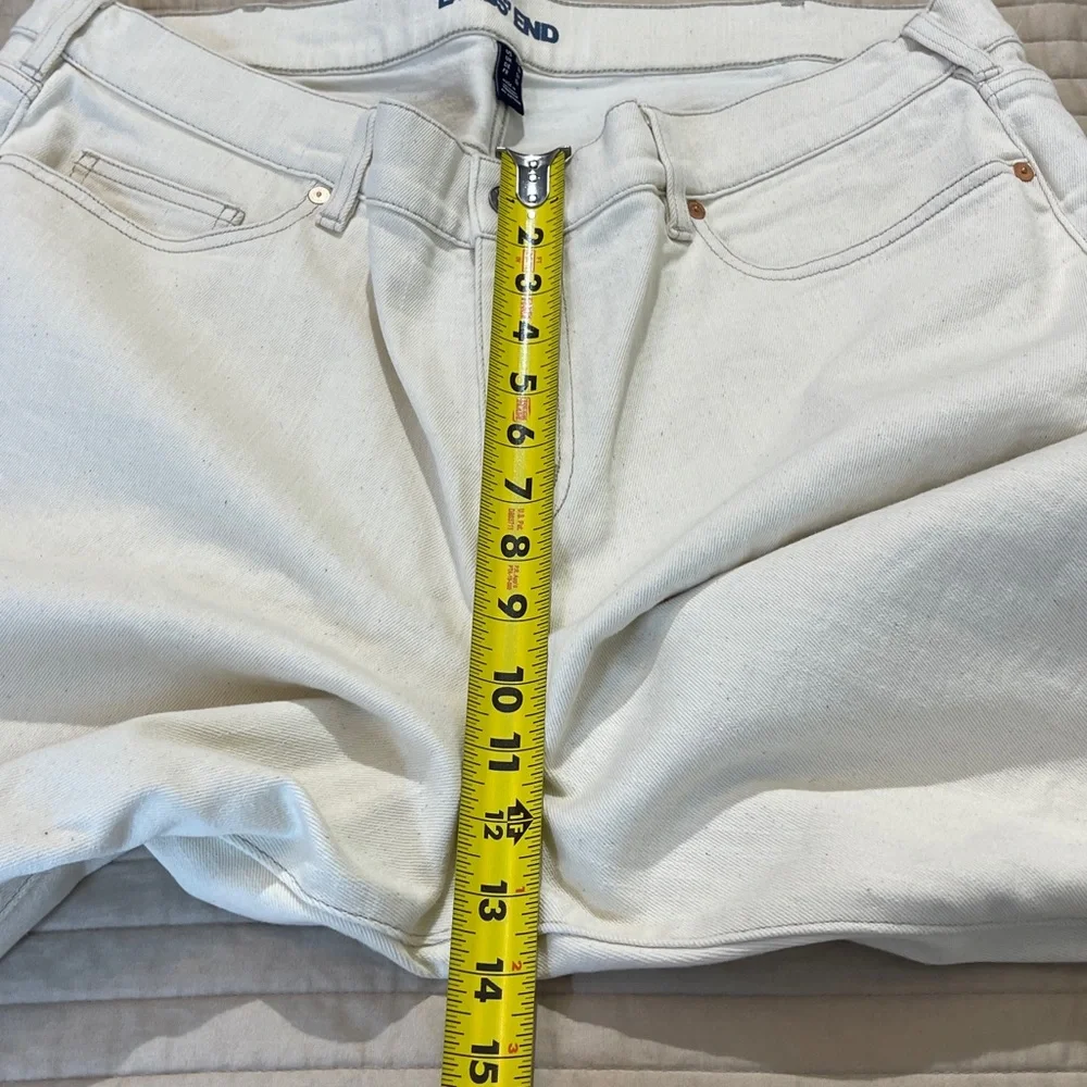 Lands' End Cream/OFF WHITE Denim Jeans WOMENS SIZE 22W CROPPED/ANKLE